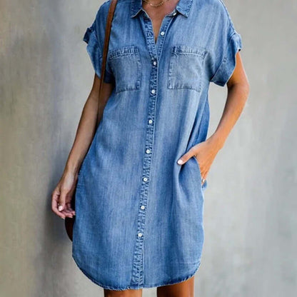 Elegantes Denim Kleid mit Gürtel