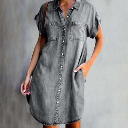 Elegantes Denim Kleid mit Gürtel