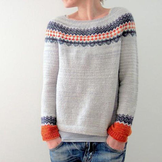 Fair Isle Romance Sweater with Patterned Design