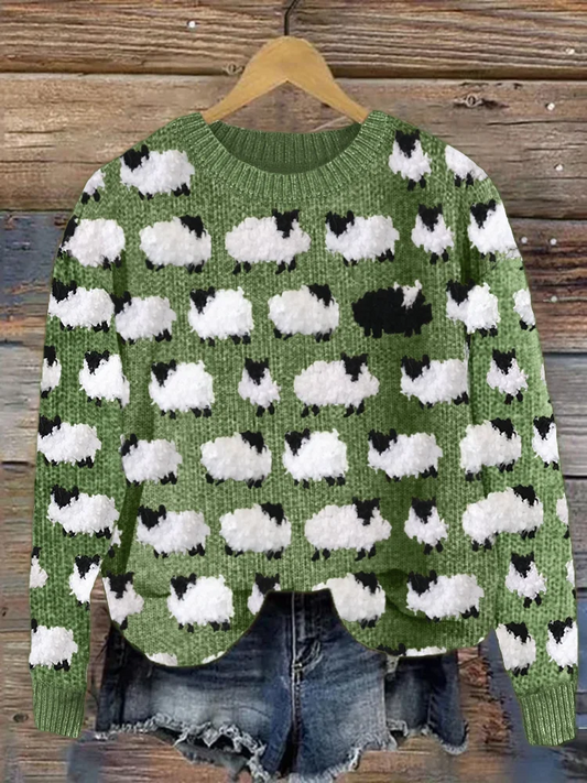 Kuscheliger Vintage-Pullover aus Schafwolle gestrickt