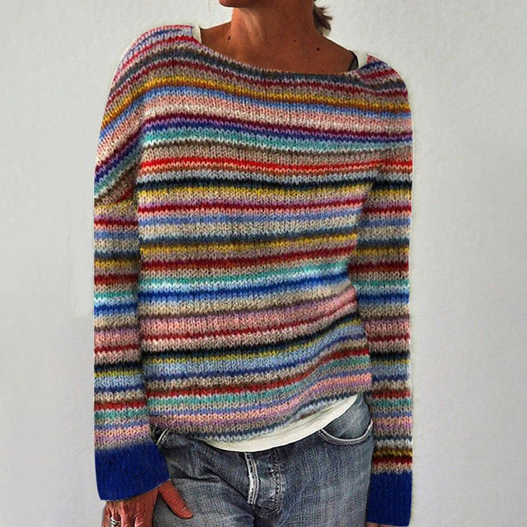 Eleganter Langarmpullover mit Streifenmuster