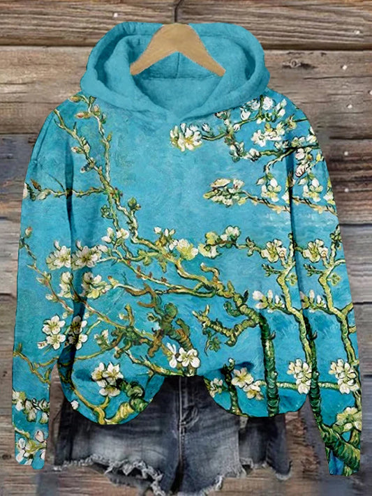 Kapuzenpullover mit Mandelblüten Kunstdruck Bequem