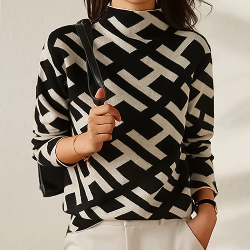 Fernanda Rollkragenpullover aus klassischem Monogrammstrick