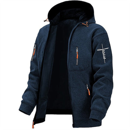 Graphic Hoodie with Drawstring Hood and Kangaroo Pocket