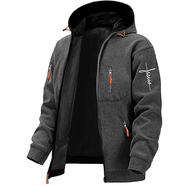 Graphic Hoodie with Drawstring Hood and Kangaroo Pocket